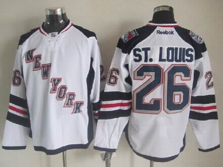 New York Rangers 26 Martin St. Louis white nhl hockey jersey