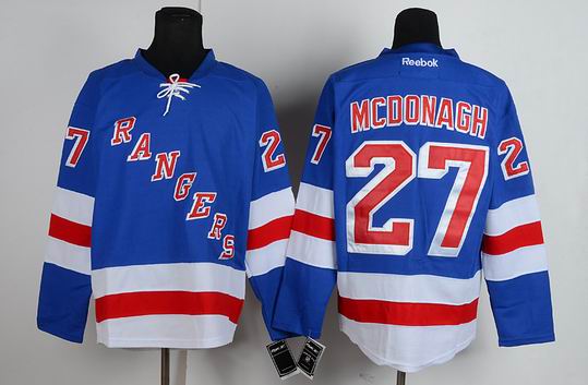 New York Rangers 27 MCDONAGH blue nhl hockey jerseys