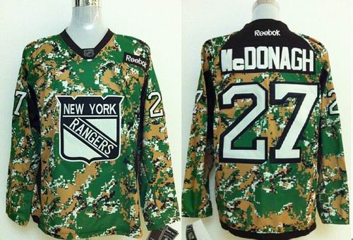 New York Rangers 27 Ryan Mcdonagh green camo nhl jerseys