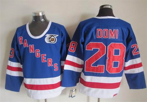 New York Rangers 28 Domi Blue nhl ice hockey  jerseys