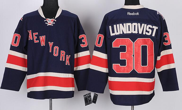 New York Rangers 30 Henrik Lundqvist dark blue nhl ice hockey  jerseys