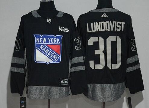 New York Rangers 30 Henrik Lundqvist men 100th NHL Jersey