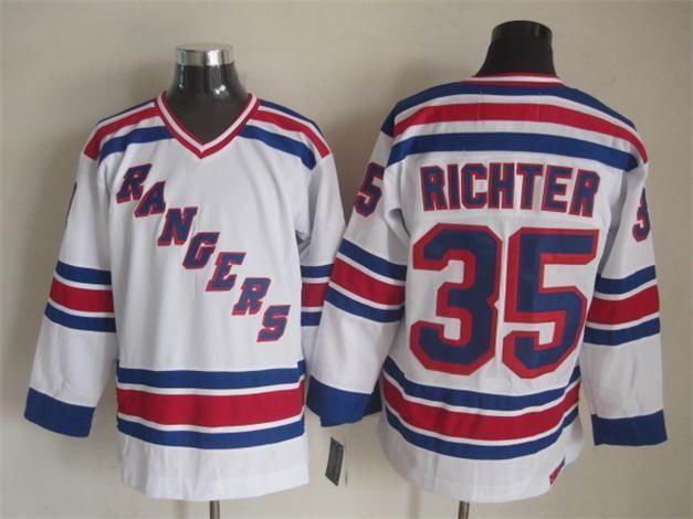 New York Rangers 35 Mike Richter white ice hockey Jersey