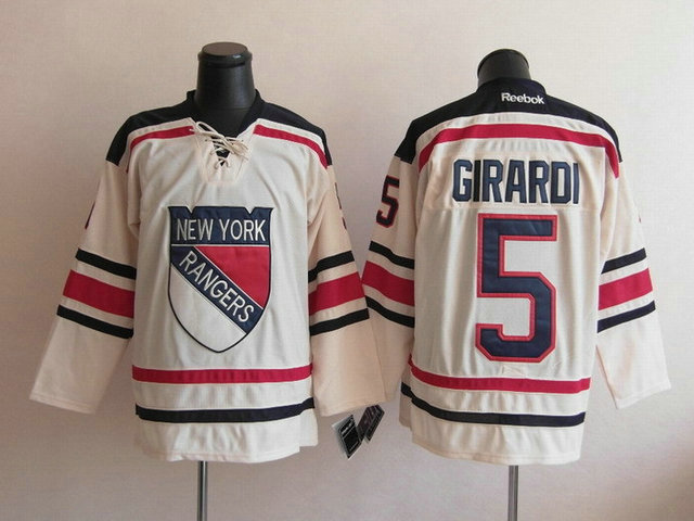 New York Rangers 5  Dan Girardi  Cream nhl ice hockey  jersey