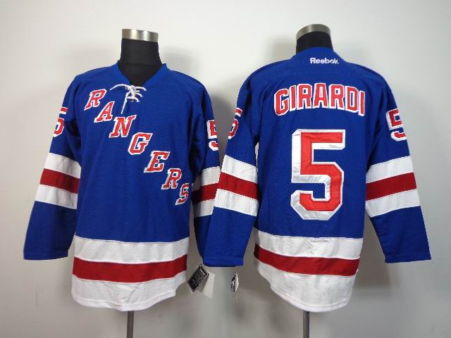 New York Rangers 5 Dan Girardi blue nhl ice hockey  jersey