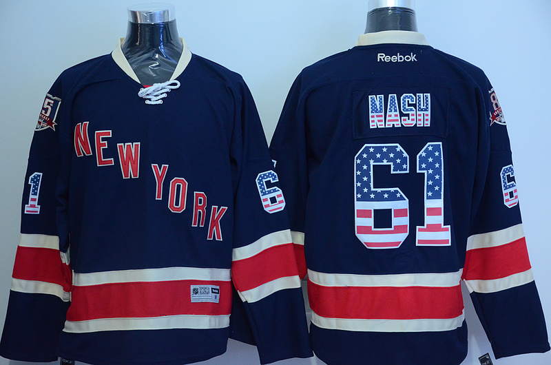 New York Rangers 61 Rick Nash dark blue usa flag nhl ice hockey  jerseys