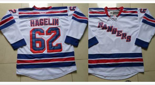 New York Rangers 62 Carl Hagelin White nhl hockey Jersey