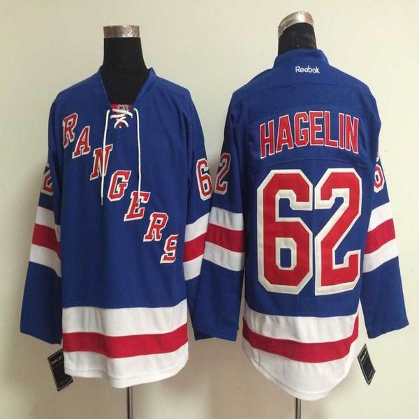 New York Rangers 62 Carl Hagelin blue nhl hockey Jersey