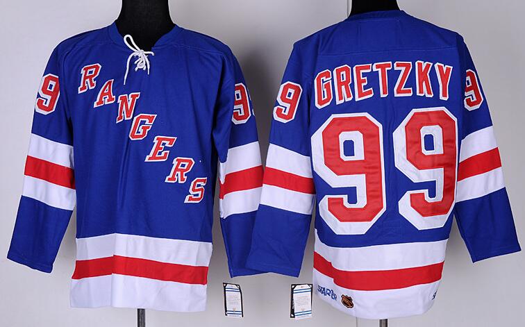 New York Rangers 99 Gretzky Blue nhl ice hockey  jerseys