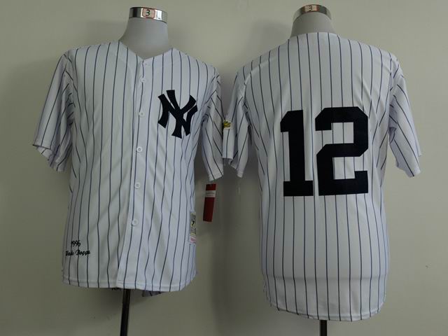 New York Yankees 12 Wade Bogg throwback 1956 White mlb jersey