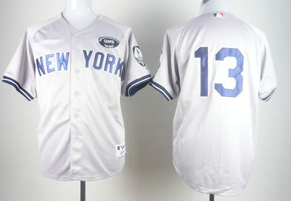 New York Yankees 13 Alex Rodriguez Grey jersey