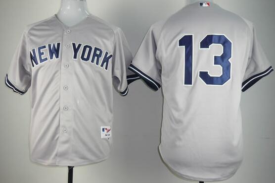 New York Yankees 13 Alex Rodriguez Grey jerseys