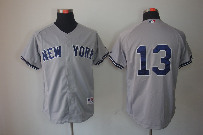 New York Yankees 13 Alex Rodriguez Grey mlb baseball Jerseys