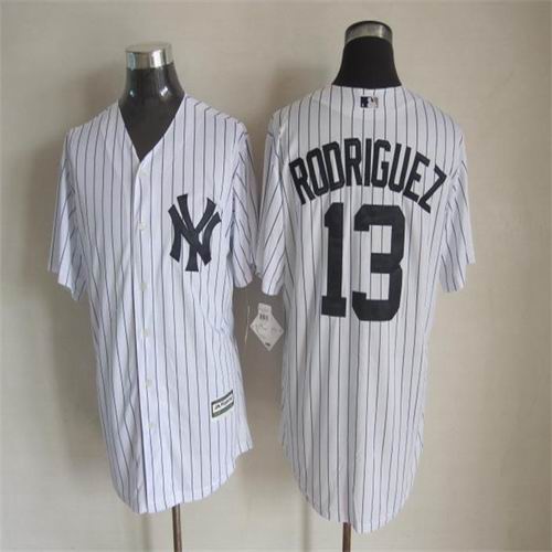 New York Yankees 13 Alex Rodriguez white baseball jersey
