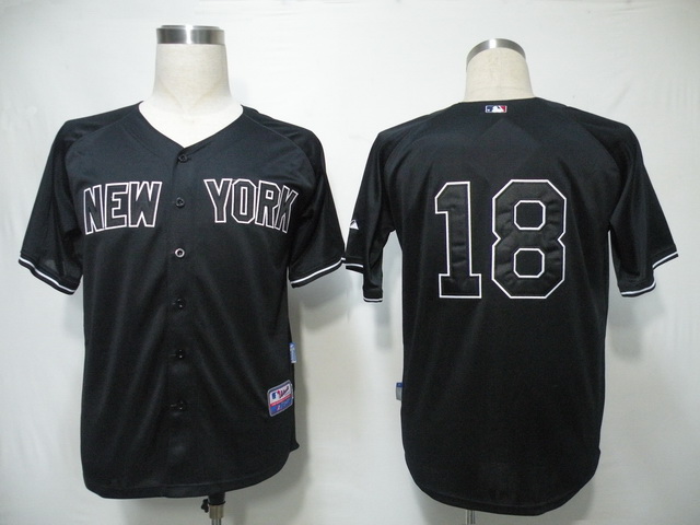 New York Yankees 18 Pinstripe Black MLB Jerseys