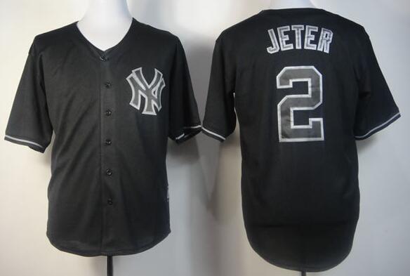 New York Yankees 2 Derek Jeter black men baseball mlb jersey