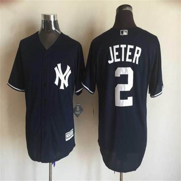 New York Yankees 2 Derek Jeter dark blue majestic baseball Jerseys