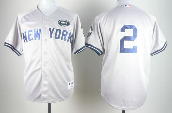 New York Yankees 2 Derek Jeter grey mlb baseball jersey