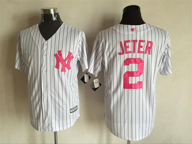 New York Yankees 2 Derek Jeter white Majestic baseball Jerseys