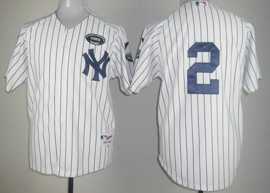 New York Yankees 2 Derek Jeter white jersey