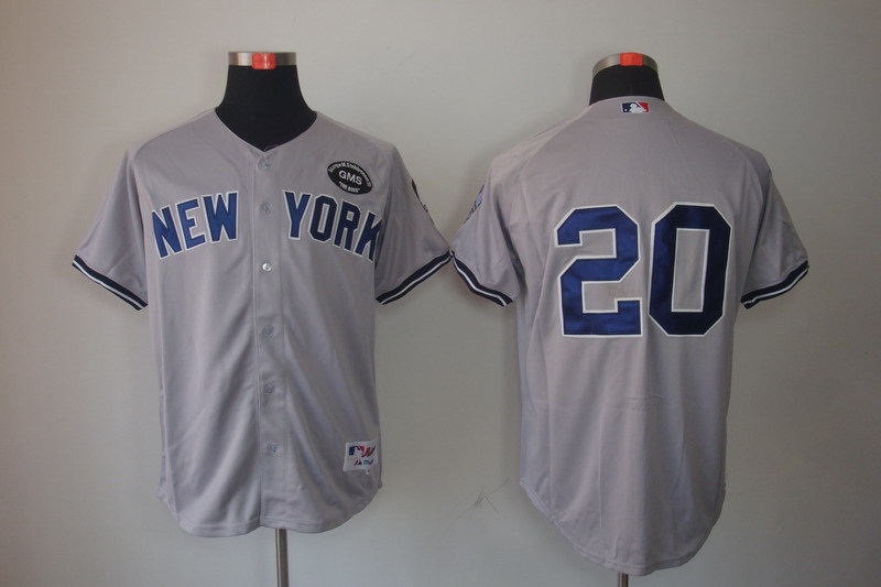 New York Yankees 20 Jorge Posada Grey Jersey GMS patch
