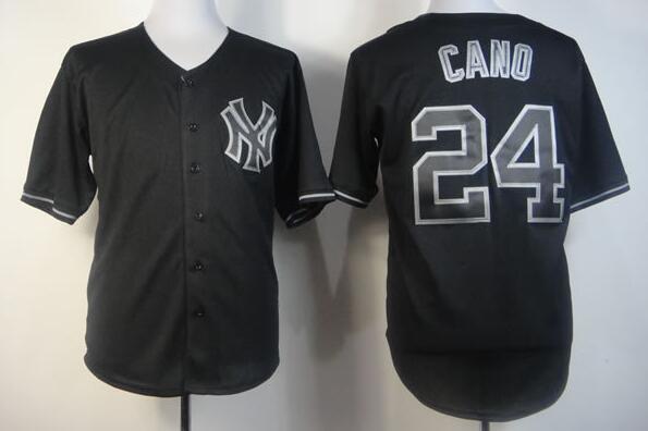New York Yankees 24# Robinson Cano Black MLB Jersey