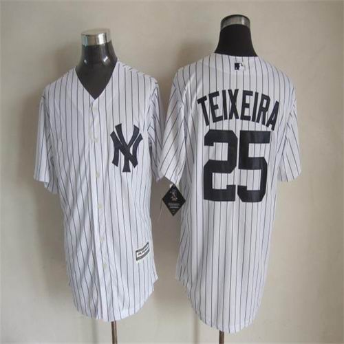 New York Yankees 25 Mark Teixeira  white baseball Jersey