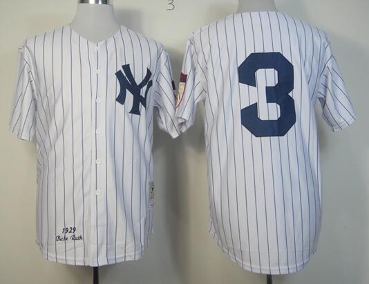 New York Yankees 3 Babe Ruth MLB Throwback Jersey