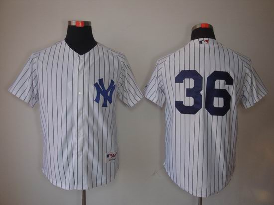 New York Yankees 36 Blank Black Strip White MLB Jerseys