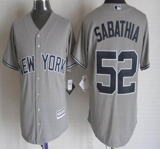 New York Yankees 52 C.C.Sabathia gray majestic baseball Jerseyg