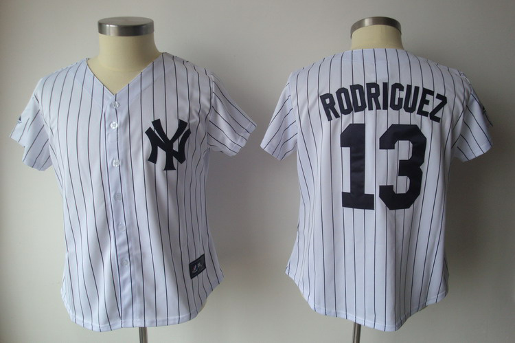 New York Yankees Alex Rodriguez 13# white women mlb jersey