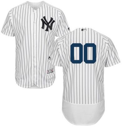 New York Yankees Majestic Home White Navy Flex Base Authentic Collection Custom Jersey