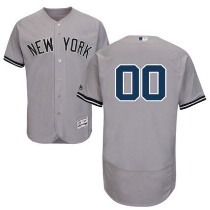 New York Yankees Majestic Road Gray Flex Base Authentic Collection Custom Jersey