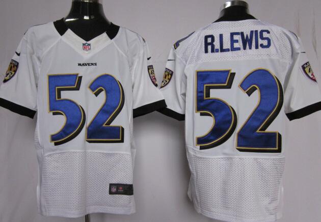 Nike 52 Baltimore Ravens 52 Ray Lewis Elite White Jerseys