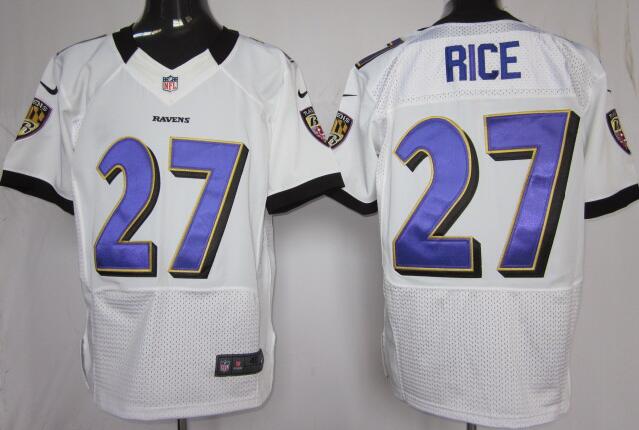 Nike Baltimore Ravens 27 Ray Rice Elite White Jerseys