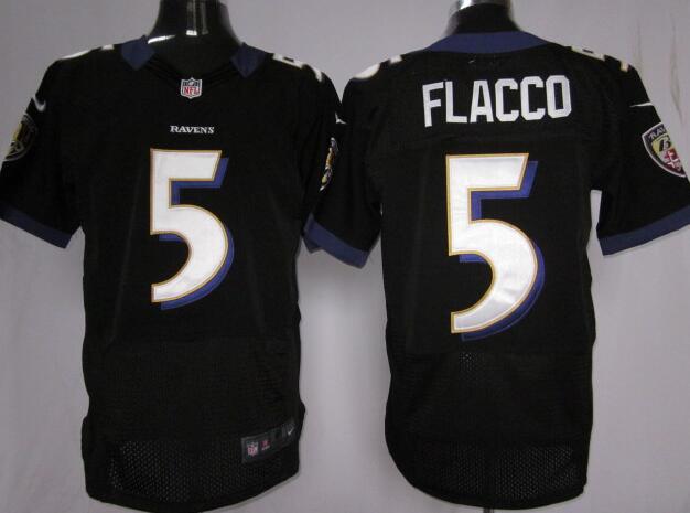 Nike Baltimore Ravens 5 Joe Flacco elite Black NFL Jerseys