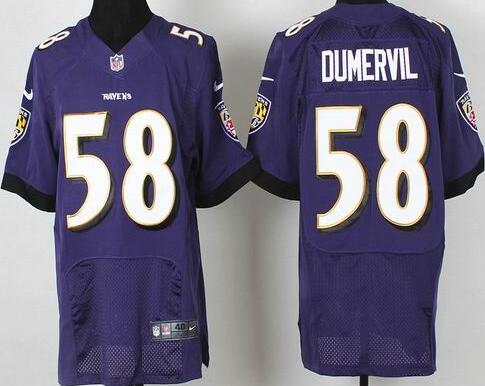 Nike Baltimore Ravens 58 Elvis Dumervil purple elite nfl Jerseys