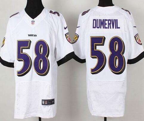 Nike Baltimore Ravens 58 Elvis Dumervil white elite nfl Jerseys