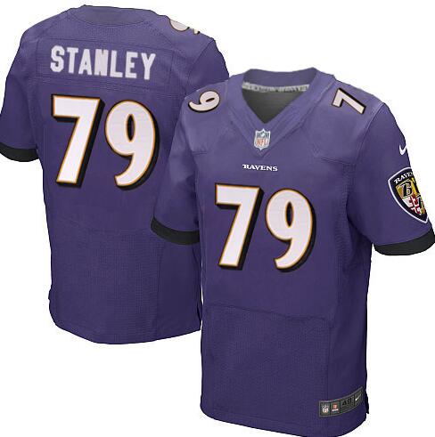 Nike Baltimore Ravens 79 Ronnie Stanley elite Purple NFL Jerseys