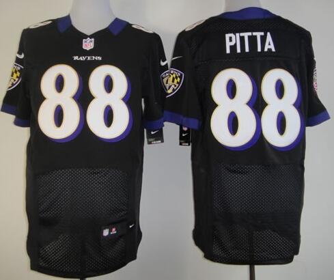 Nike Baltimore Ravens 88 Dennis Pitta Elite Black Jerseys