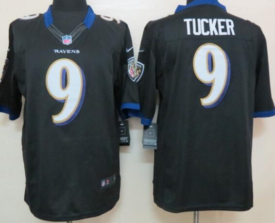 Nike Baltimore Ravens 9 Tucker Black Limited Jersey