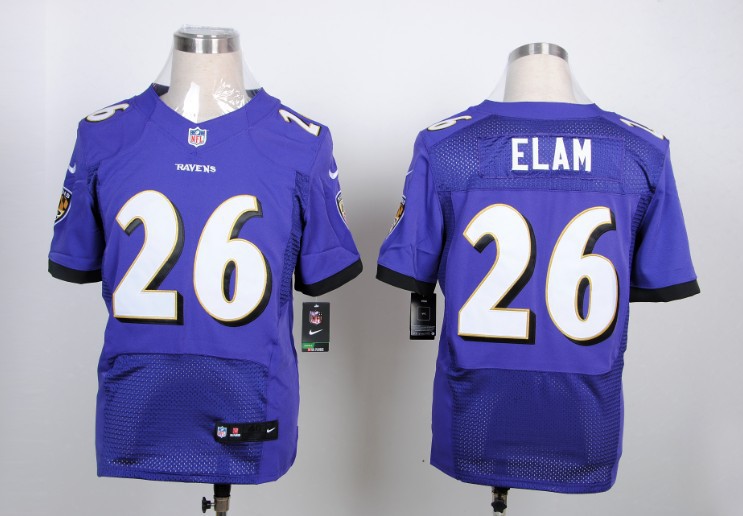 Nike Baltimore Ravens ELAM 26 purple elite jerseys