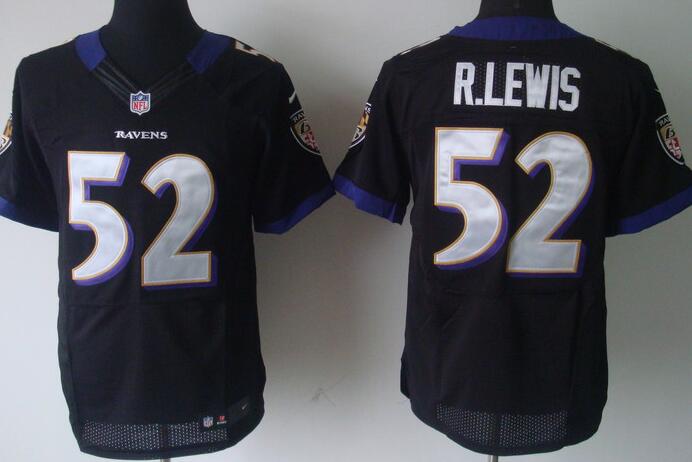 Nike Baltimore Ravens Ray Lewis 52 elite Black NFL Jerseys