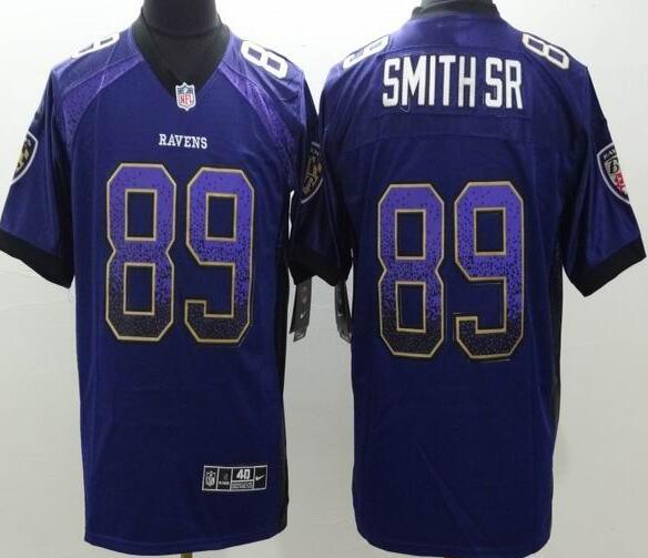 Nike Baltimore Ravens Steve Smith SR 89 purple Drift Fashion nfl jersey