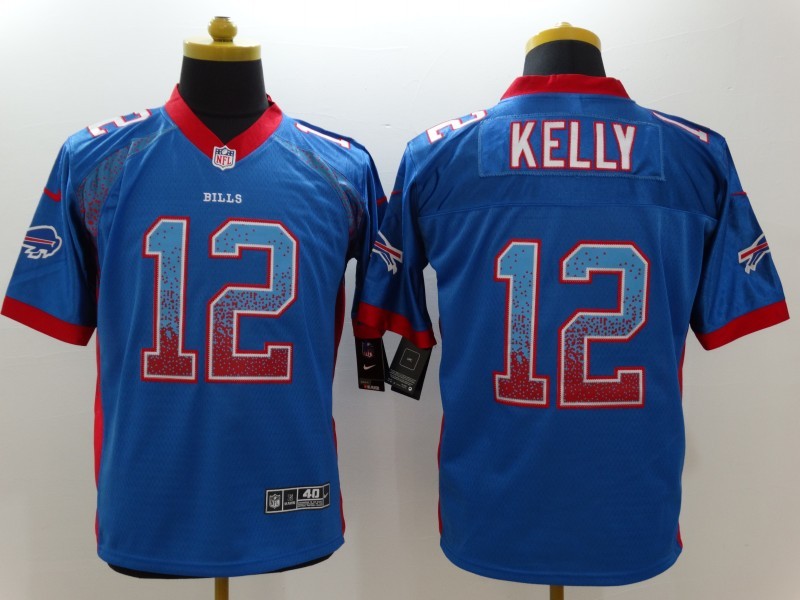 Nike Buffalo Bills 12 Jim Kelly drift fashion blue elite nfl jersey