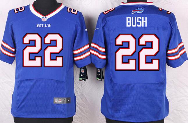 Nike Buffalo Bills 22 BUSH Elite Blue NFL Jerseys