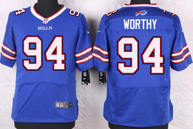 Nike Buffalo Bills 94 worthy Elite Blue NFL Jersey