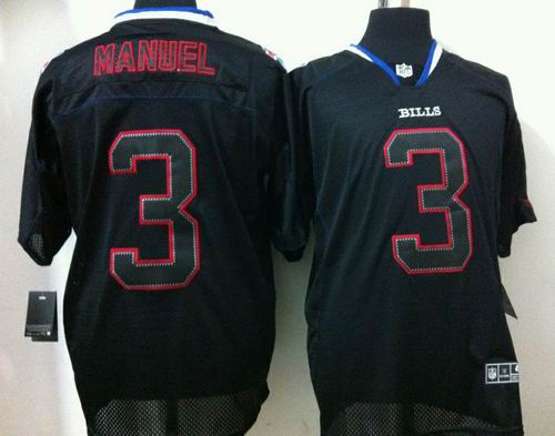 Nike Buffalo Bills MANUEL 3 Elite Black NFL Lights Out Jerseys