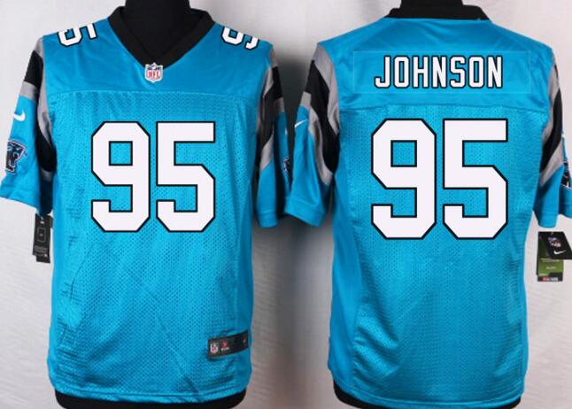 Nike Carolina Panthers 95 Charles Johnson Elite Blue NFL Jerseys