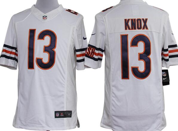 Nike Chicago Bears 13 Johnny Knox Limited White NFL Jerseys